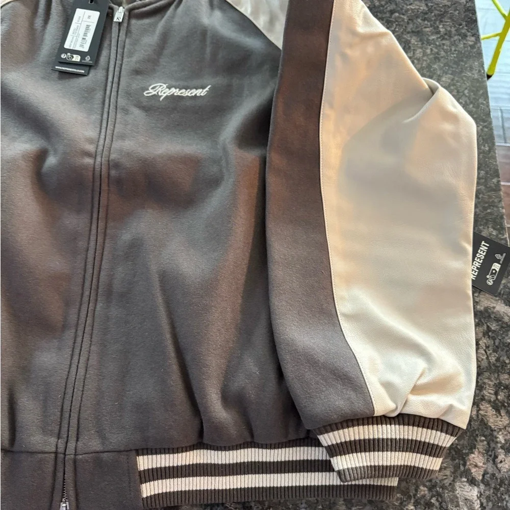 REPRESENT RAGLAN VARSITY JACKET - Stone Brown $495‎ NWT Coat Sz XXL